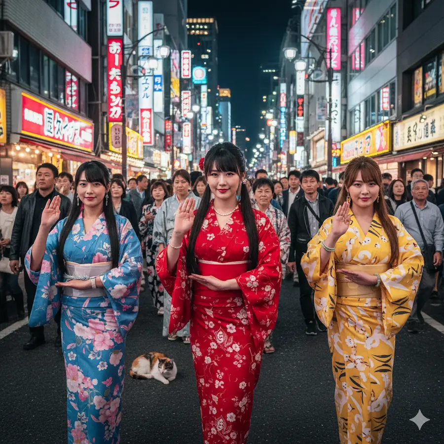 Japanese Kimono Girl Group